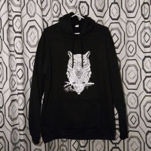 Black and white owl hoodie